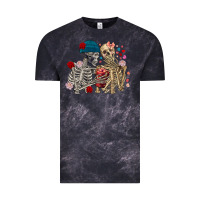 Cloud Black Skeleton couple Valentine's Day Vintage Tee - FaDigitalArtStudio
