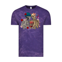 Cloud Purple Skeleton couple Valentine's Day Vintage Tee - FaDigitalArtStudio