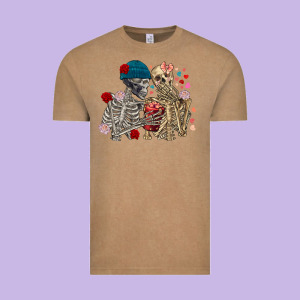 Skeleton Couple Valentine's Day Vintage Tee Designed By Fadigitalartstudio