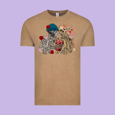 Skeleton Couple Valentine's Day Vintage Tee Designed By Fadigitalartstudio