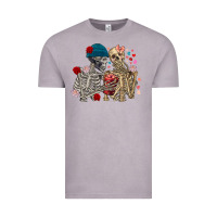 Vintage Zinc Skeleton couple Valentine's Day Vintage Tee - FaDigitalArtStudio