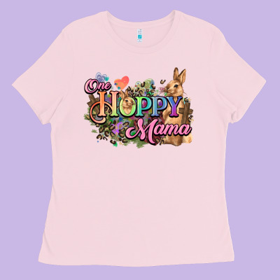 One Hoppy Mama Easter Day Ladies Tee Designed By Howdyjamesfarm