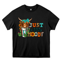 Black just a little moody coffee cup long haired cow Heavy Core Tee - Jasminsmagicworld