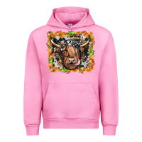 Fuchsia Pink highland cow Urban Hoodie - JahusDesignShop