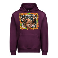 Mauve Wine highland cow Urban Hoodie - JahusDesignShop