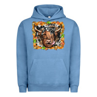 Pigment Pebble Blue highland cow Urban Hoodie - JahusDesignShop