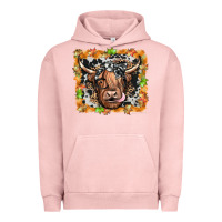 Pigment Salmon highland cow Urban Hoodie - JahusDesignShop