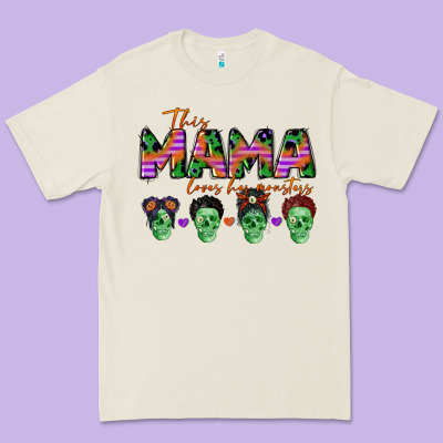 Personalized This Mama Loves Her Monsters Premium Tee Designed By Cowgirlartshop