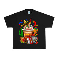 Black Mexican Frappe With Cactus Sombrero And Maracas Urban Heavy Tee - FaDigitalArtStudio