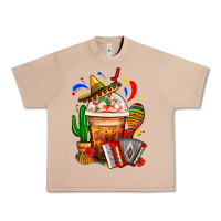 Burro Mexican Frappe With Cactus Sombrero And Maracas Urban Heavy Tee - FaDigitalArtStudio
