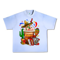Grape Ice Mexican Frappe With Cactus Sombrero And Maracas Urban Heavy Tee - FaDigitalArtStudio