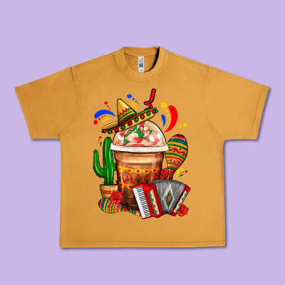 Mexican Frappe With Cactus Sombrero And Maracas Urban Heavy Tee Designed By Fadigitalartstudio