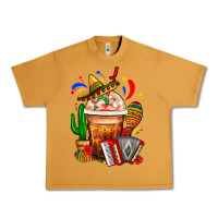 Peanut Butter Mexican Frappe With Cactus Sombrero And Maracas Urban Heavy Tee - FaDigitalArtStudio