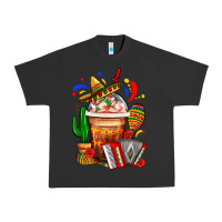 Pigment Black Mexican Frappe With Cactus Sombrero And Maracas Urban Heavy Tee - FaDigitalArtStudio