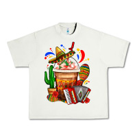 Pistachio Mexican Frappe With Cactus Sombrero And Maracas Urban Heavy Tee - FaDigitalArtStudio