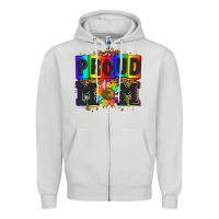 Dove Grey proud mom with sunflower Zipper Hoodie - AdoDesignShop