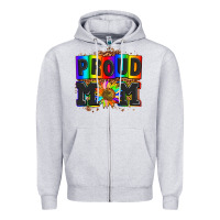 Heather Grey proud mom with sunflower Zipper Hoodie - AdoDesignShop