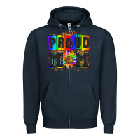 Navy proud mom with sunflower Zipper Hoodie - AdoDesignShop