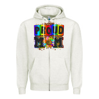 Oatmeal Heather proud mom with sunflower Zipper Hoodie - AdoDesignShop