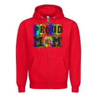 Red proud mom with sunflower Zipper Hoodie - AdoDesignShop