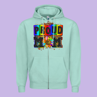 Proud Mom With Sunflower Zipper Hoodie Designed By Adodesignshop