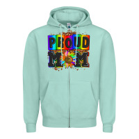 Seafoam proud mom with sunflower Zipper Hoodie - AdoDesignShop