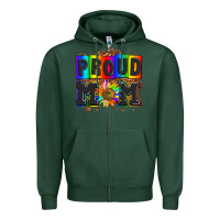 Sports Green proud mom with sunflower Zipper Hoodie - AdoDesignShop