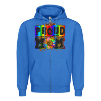 True Royal proud mom with sunflower Zipper Hoodie - AdoDesignShop