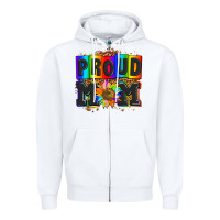 White proud mom with sunflower Zipper Hoodie - AdoDesignShop