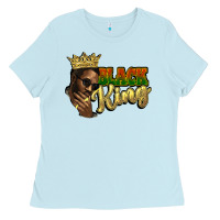 Baby Blue Black king Ladies Tee - HowdyJamesFarm