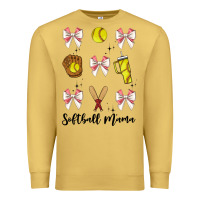 Antique Gold softball coquette bow Premium Sweatshirt - JahusDesignShop
