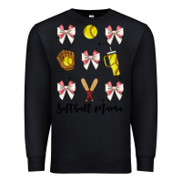 Black softball coquette bow Premium Sweatshirt - JahusDesignShop