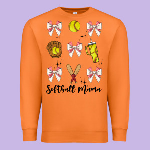 Softball Coquette Bow Premium Sweatshirt Designed By Jahusdesignshop