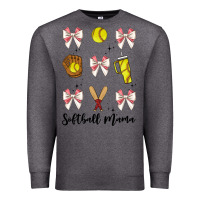 Charcoal Heather softball coquette bow Premium Sweatshirt - JahusDesignShop