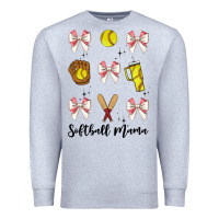 Heather Grey softball coquette bow Premium Sweatshirt - JahusDesignShop