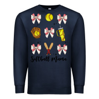 Navy softball coquette bow Premium Sweatshirt - JahusDesignShop
