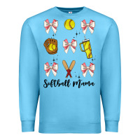 Ocean Blue softball coquette bow Premium Sweatshirt - JahusDesignShop