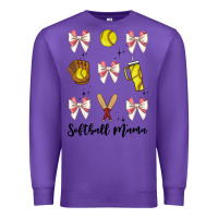 Purple softball coquette bow Premium Sweatshirt - JahusDesignShop