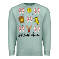 Seafoam softball coquette bow Premium Sweatshirt - JahusDesignShop