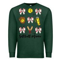 Sports Green softball coquette bow Premium Sweatshirt - JahusDesignShop