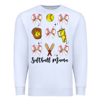 White softball coquette bow Premium Sweatshirt - JahusDesignShop