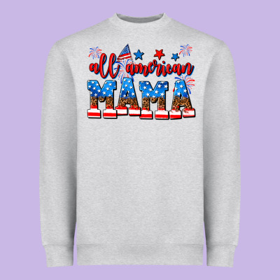 All American Mama Heavyweight Sweatshirt Designed By Adodesignshop