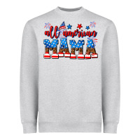 Heather Grey all american mama Heavyweight Sweatshirt - AdoDesignShop