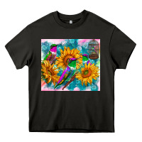 Asphalt hummingbirds sunflower Heavy Core Tee - TumblerDesignByShophia
