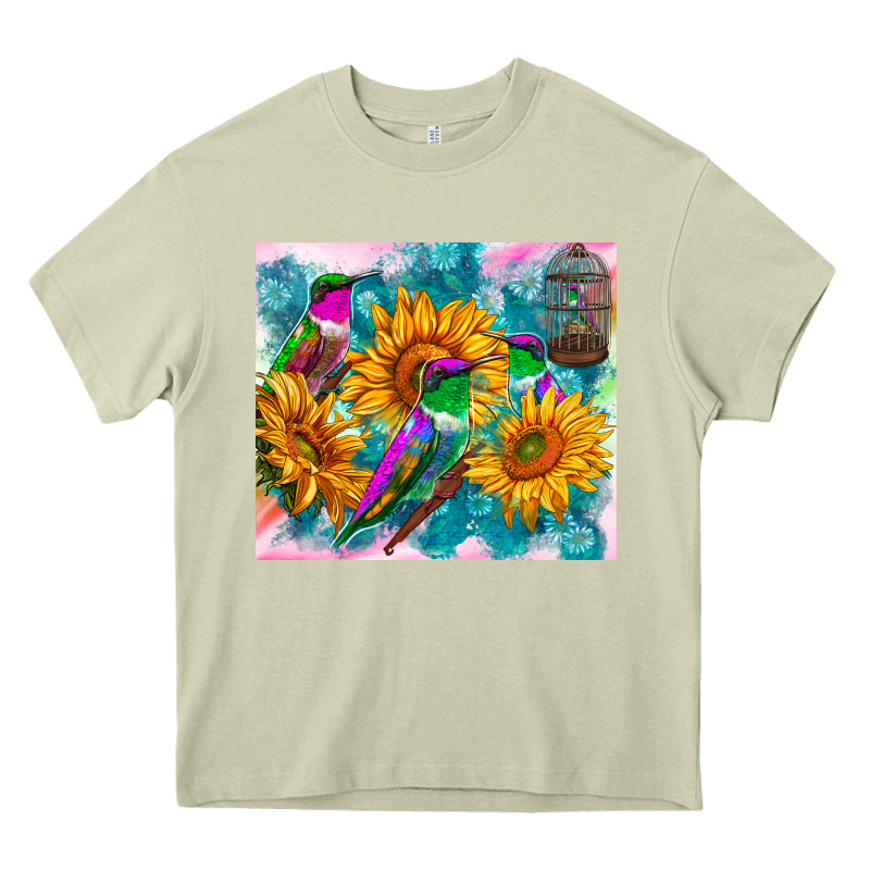Hummingbirds Sunflower Heavy Core Tee by TumblerDesignByShophia | Teevron