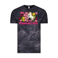 Cloud Black My first Valentine's Day Unicorn Vintage Tee - FaDigitalArtStudio