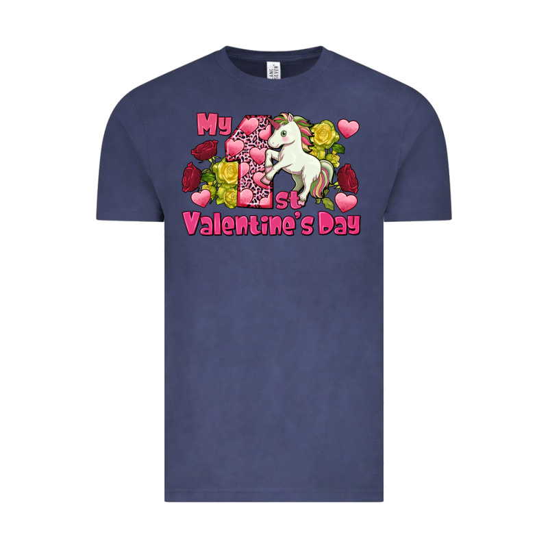 My First Valentine's Day Unicorn Vintage Tee by FaDigitalArtStudio | Teevron