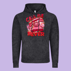 Call Me Never Vintage Hoodie Designed By Fadigitalartstudio