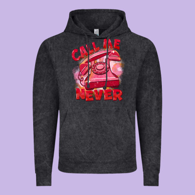Call Me Never Vintage Hoodie Designed By Fadigitalartstudio