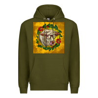 Army Green christmas charolais cow face Premium Hoodie - LillyAllenDesigns